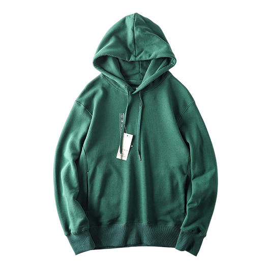 Basic Cotton Hoodie Green