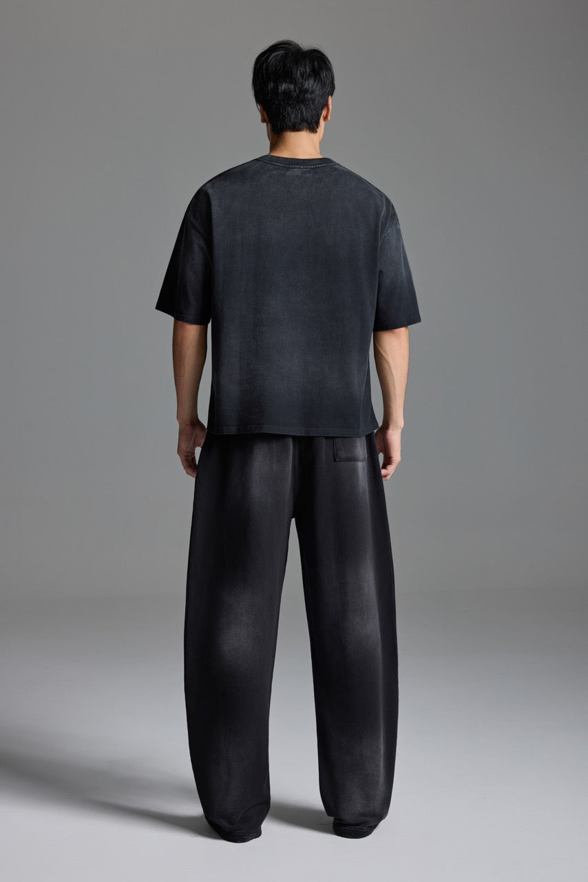 Washed Basic Sweatpants Black