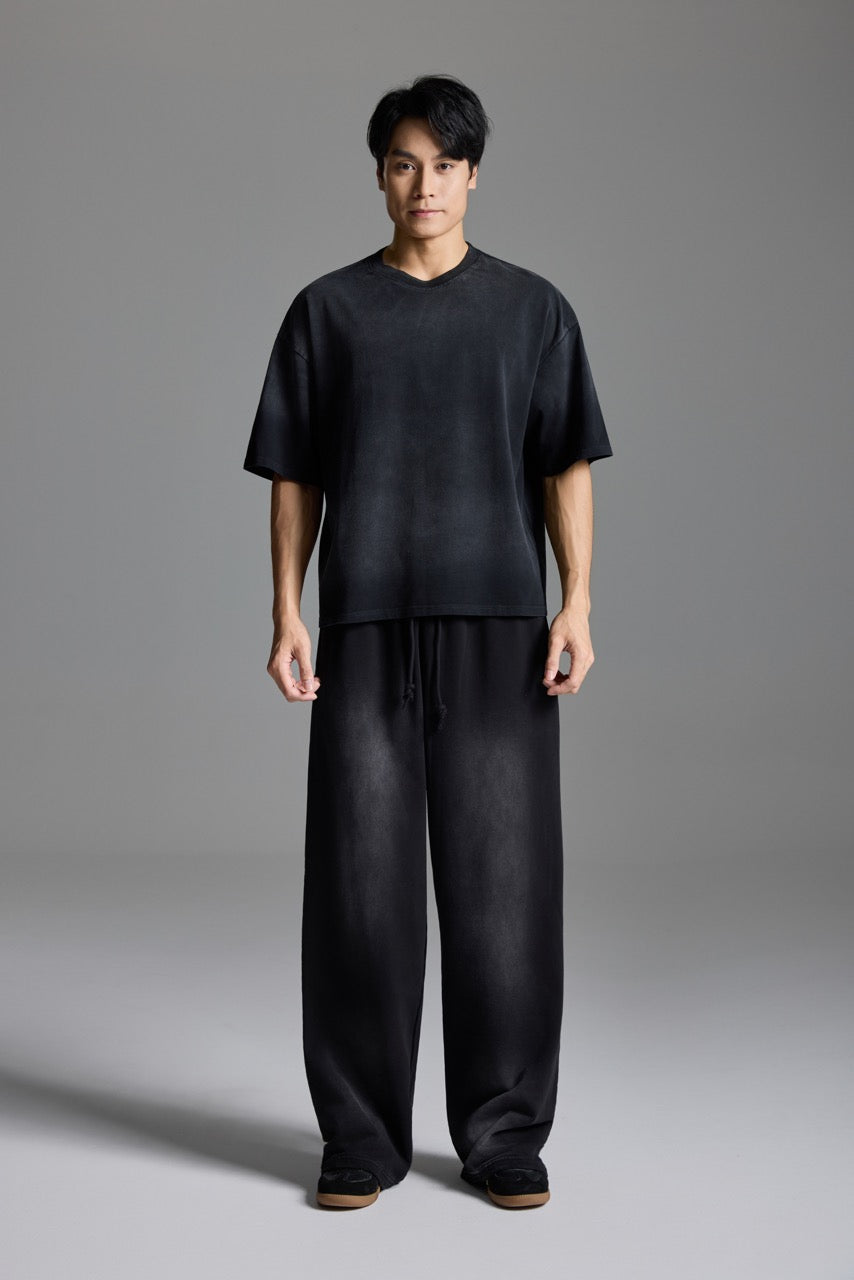 Washed Basic Sweatpants Black