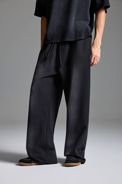 Washed Basic Sweatpants Black