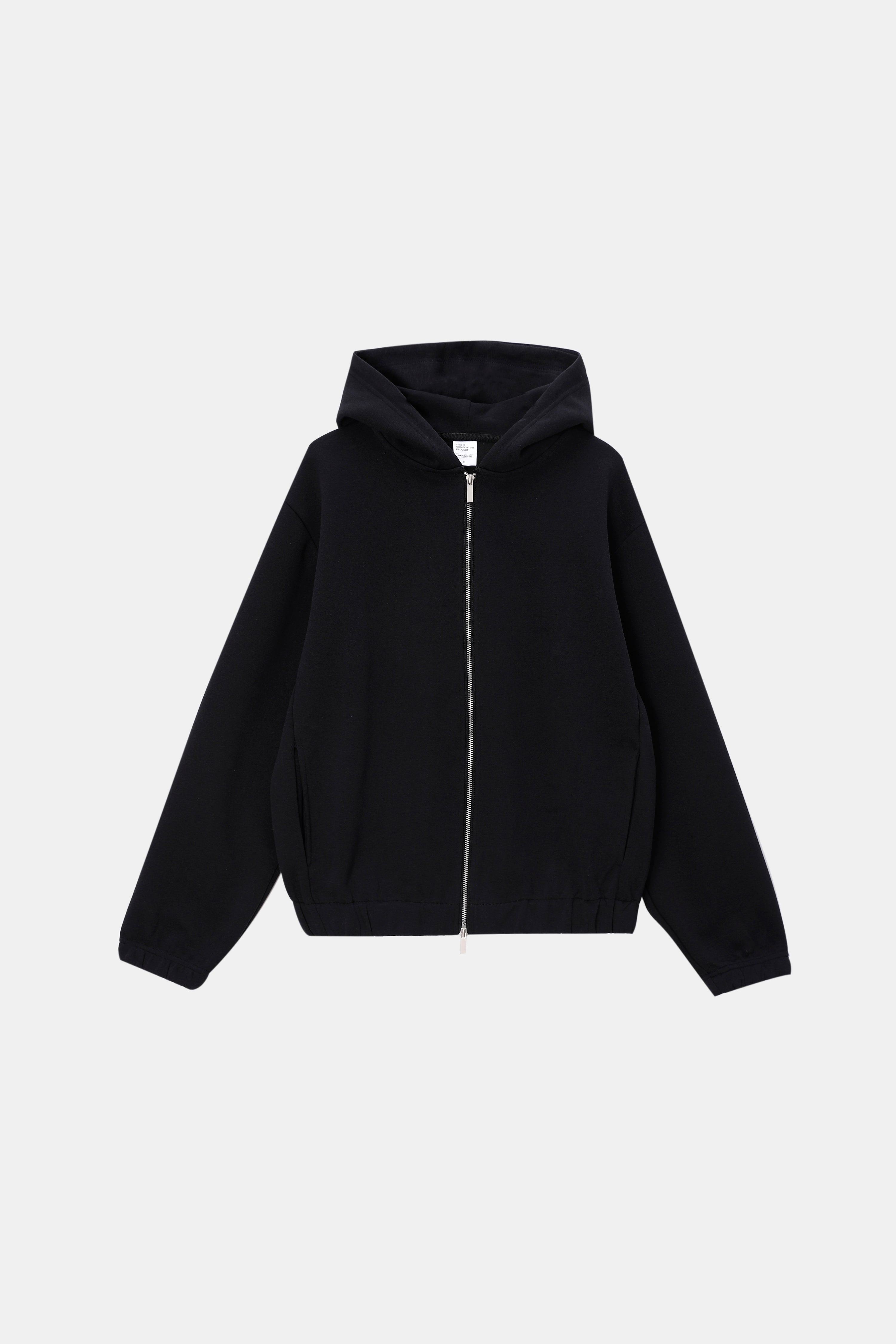 Scuba Knit Boxy Hoodie Black