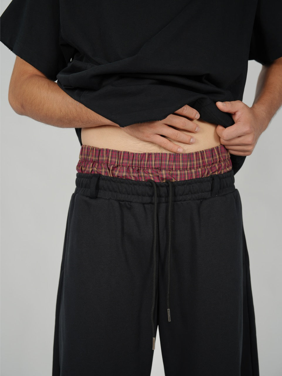 Double-Waist sweatpants Black