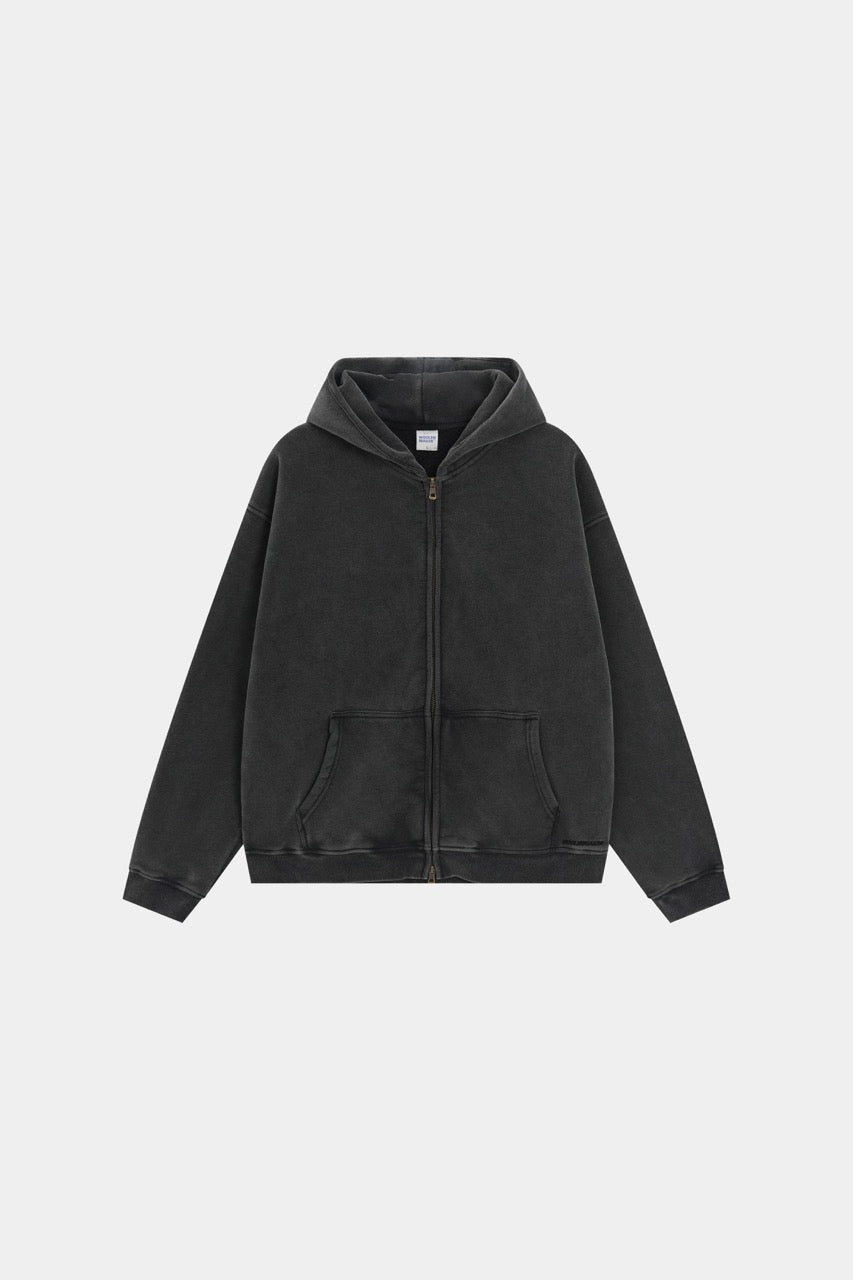 Washed zip hoodie