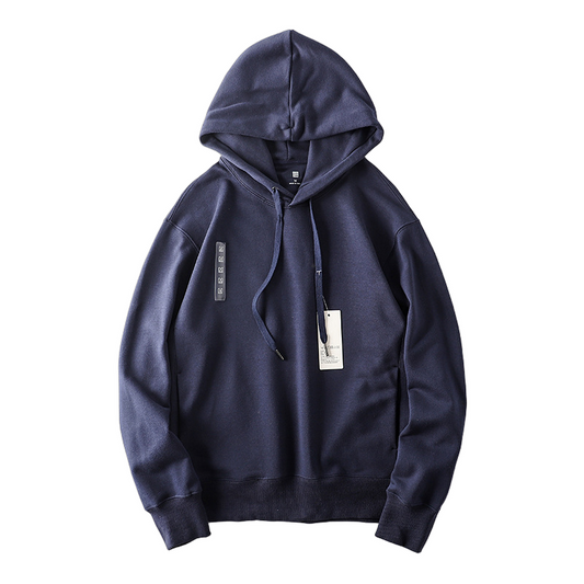 Basic Cotton Hoodie Navy