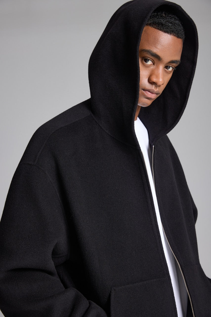 Cashmere jacket with hood