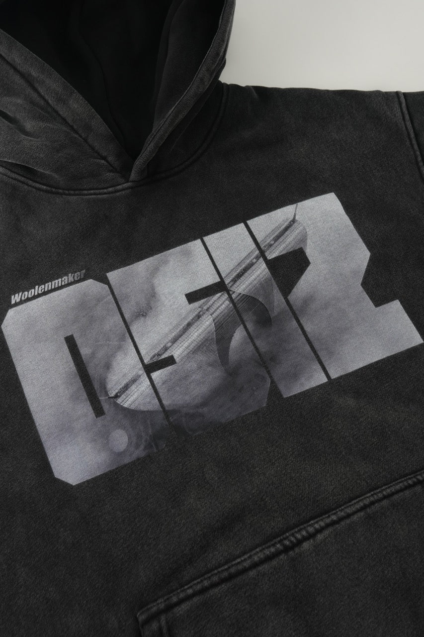 DOWNTOWN Washed Hoodie Black