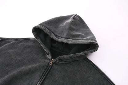 Washed zip hoodie