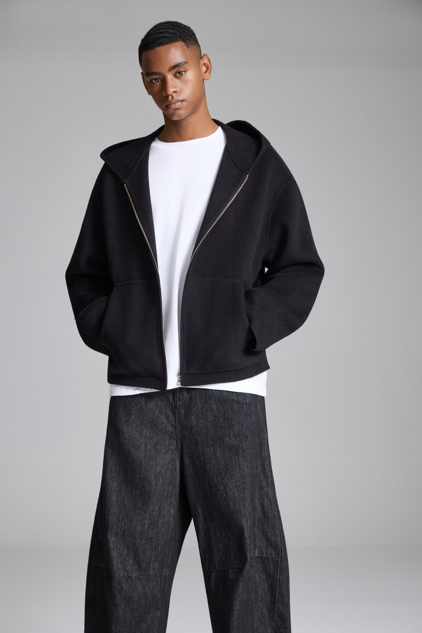 HANDMADE Wool Hooded Jacket