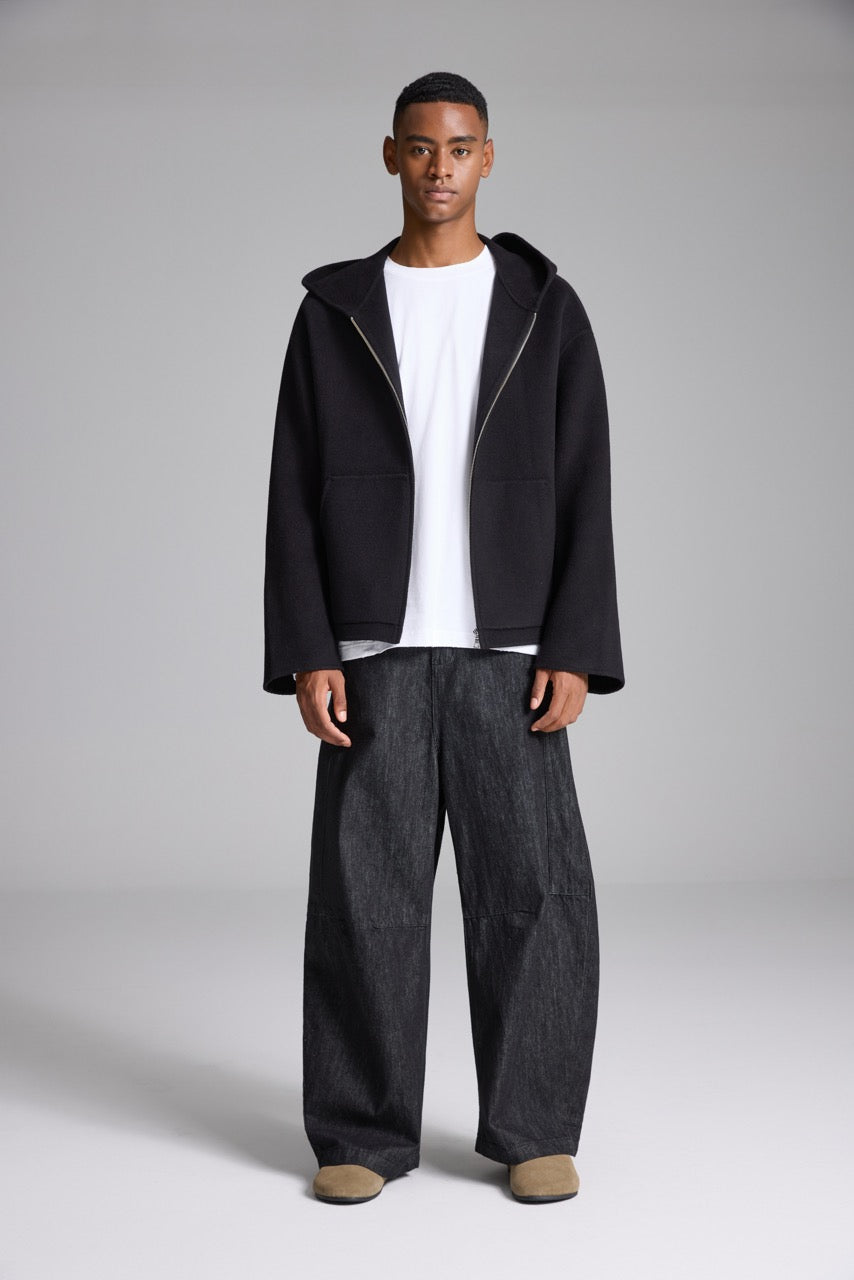 Cashmere jacket with hood