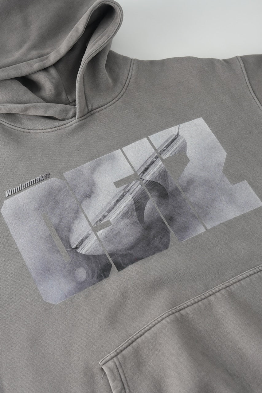 DOWNTOWN Washed Hoodie Grey