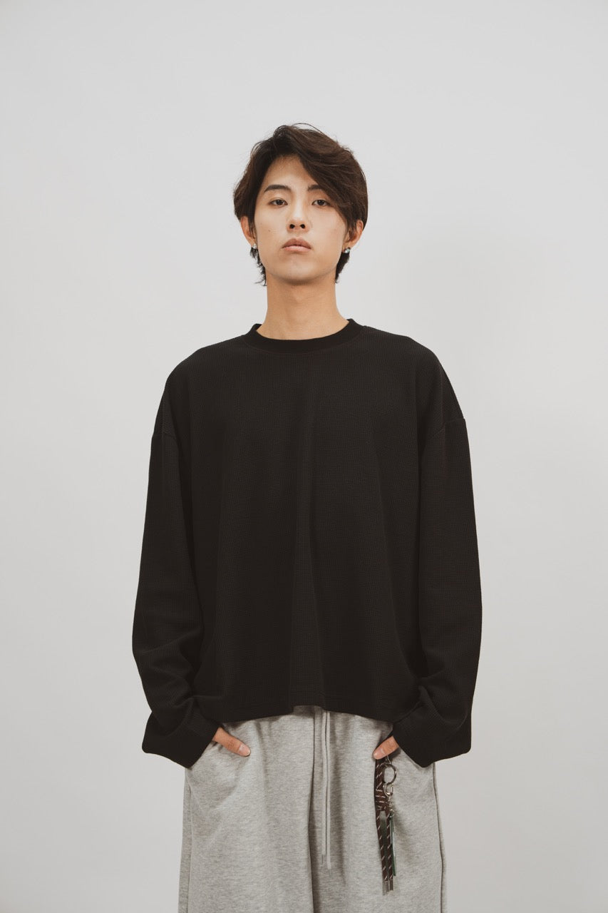 Waffle Sweatshirt Black
