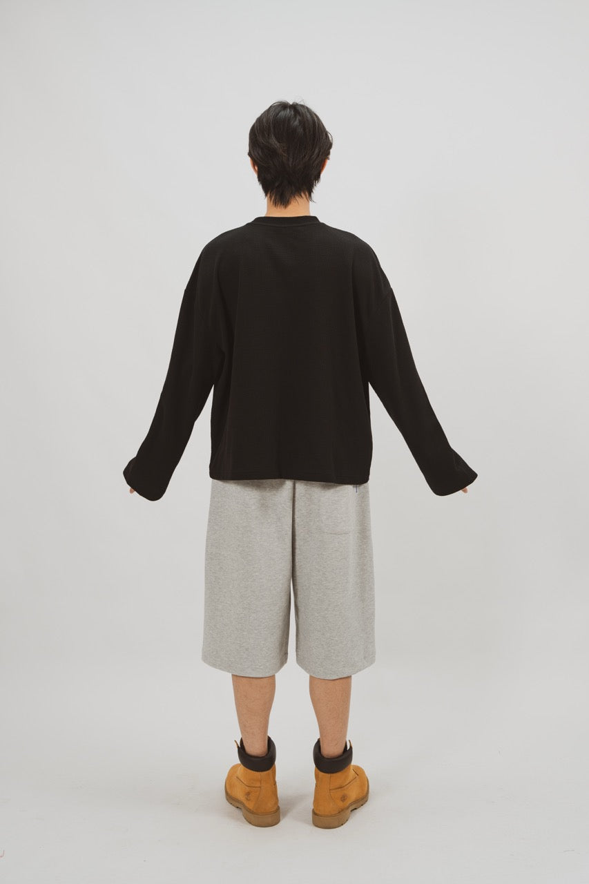 Sweat-shirt Waffle Noir
