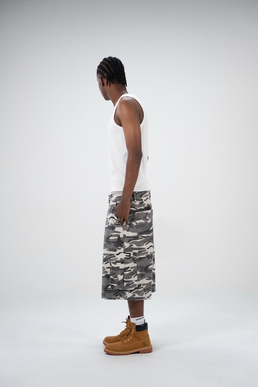WOOLENMAKER Baggy Cargo Shorts Camo