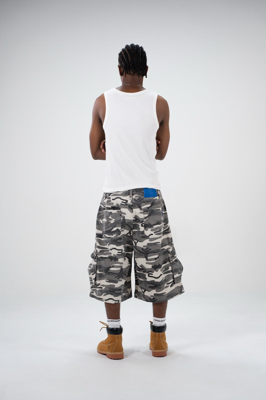 WOOLENMAKER Baggy Cargo Shorts Camo