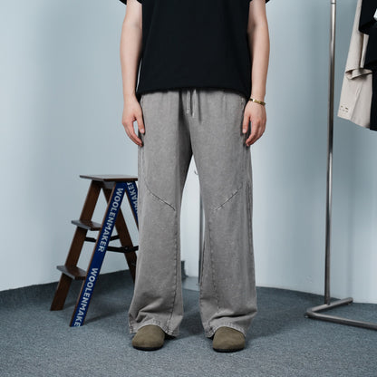 Washed Straight Sweatpants Grey
