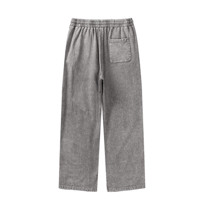 Washed Straight Sweatpants Grey