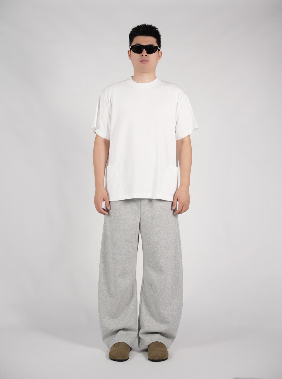 Scimitar-Silhouette Sweatpants Grey