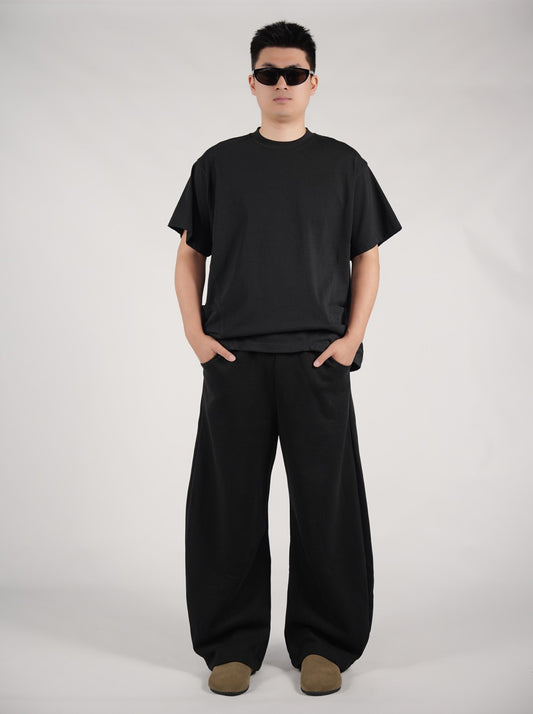 Scimitar-Silhouette Sweatpants Black
