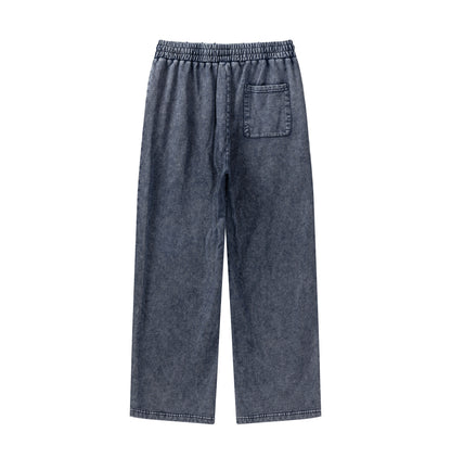Washed Straight Sweatpants Blue