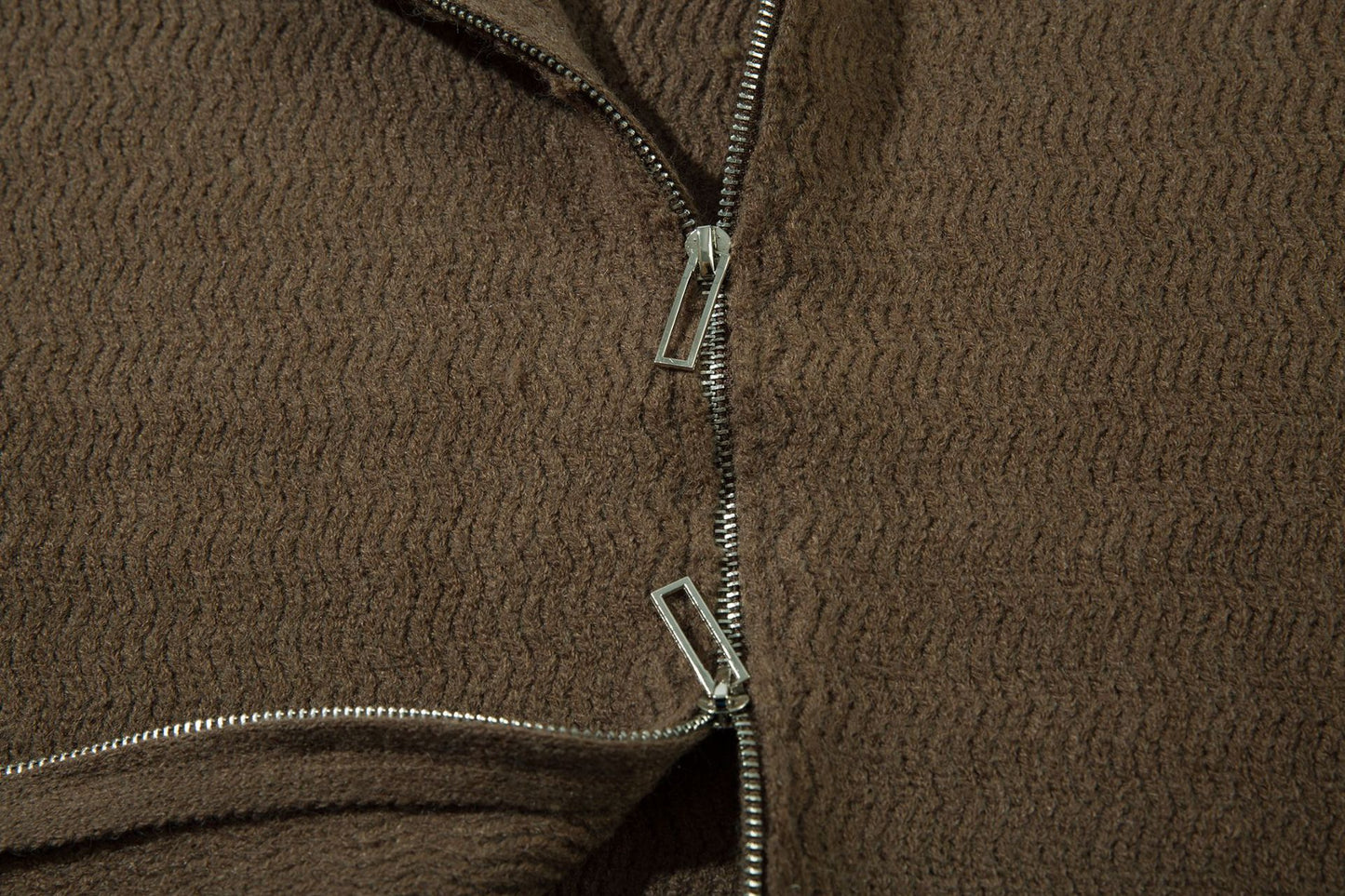 Hooded zipper knit sweater WM157JYKMCC211