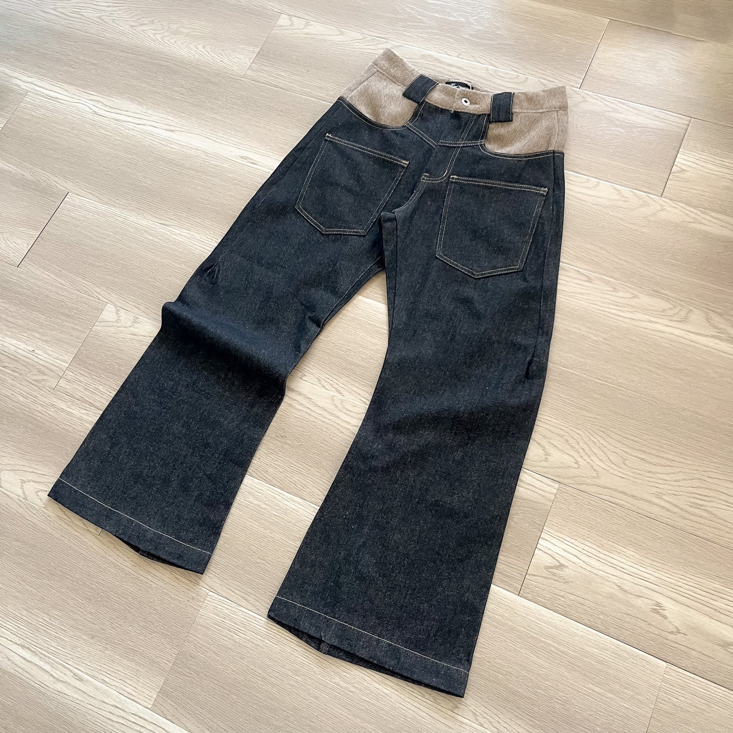 "Watch your Six" Woolen Split BootCut Jeans WM188MKG6602