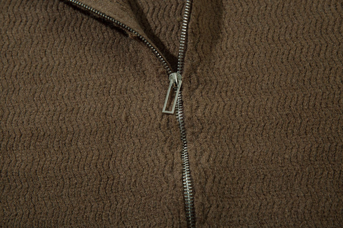 Hooded zipper knit sweater WM157JYKMCC211