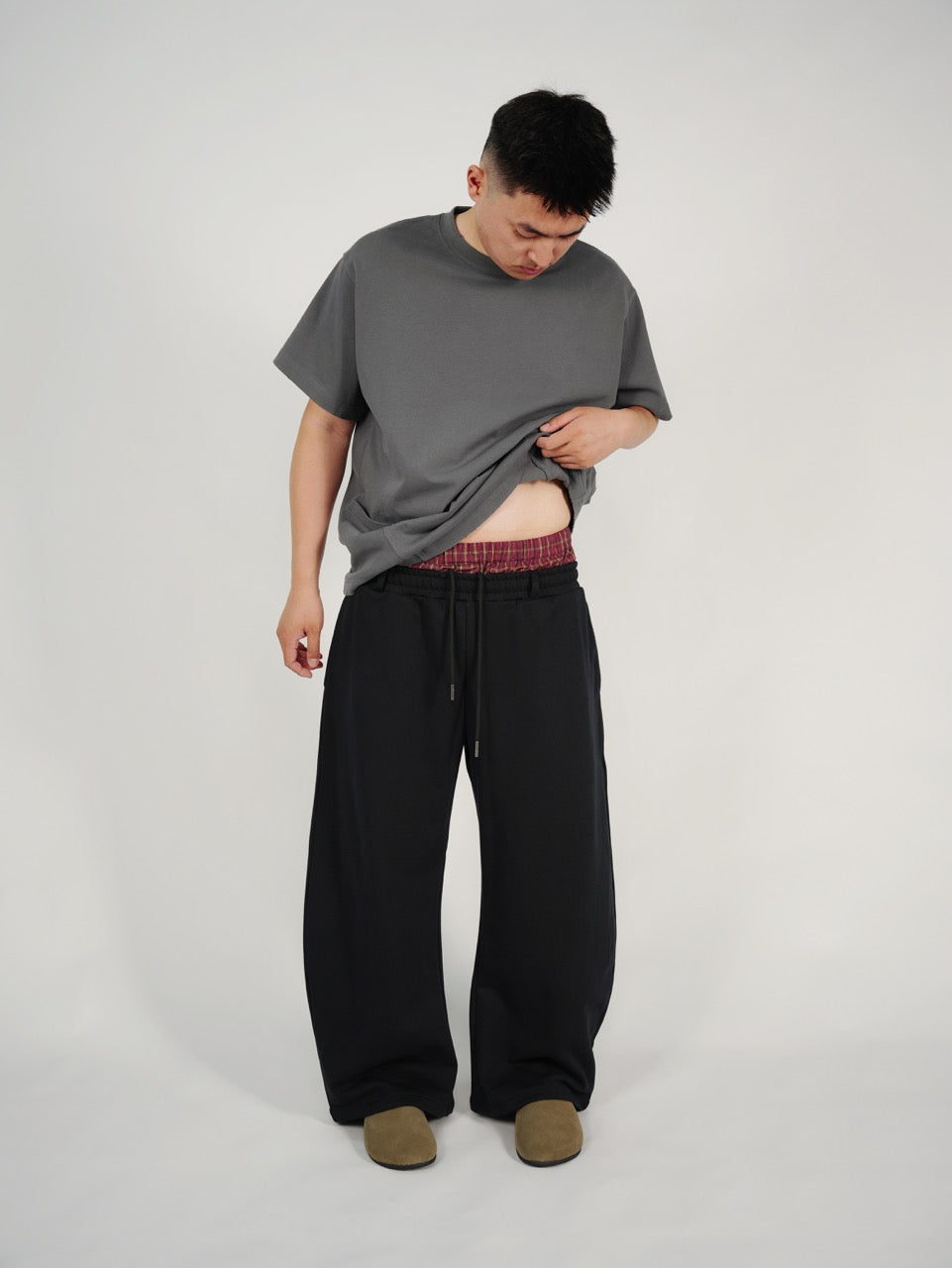 Double-Waist sweatpants Black