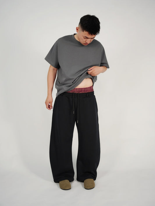 Double-Waist sweatpants Black