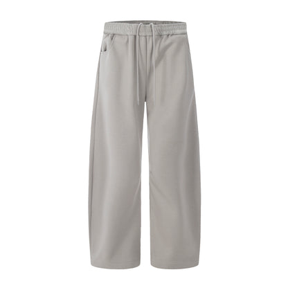 Scimitar-Silhouette Sweatpants Grey Apricot