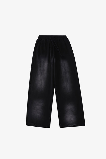 Washed Basic Sweatpants Black