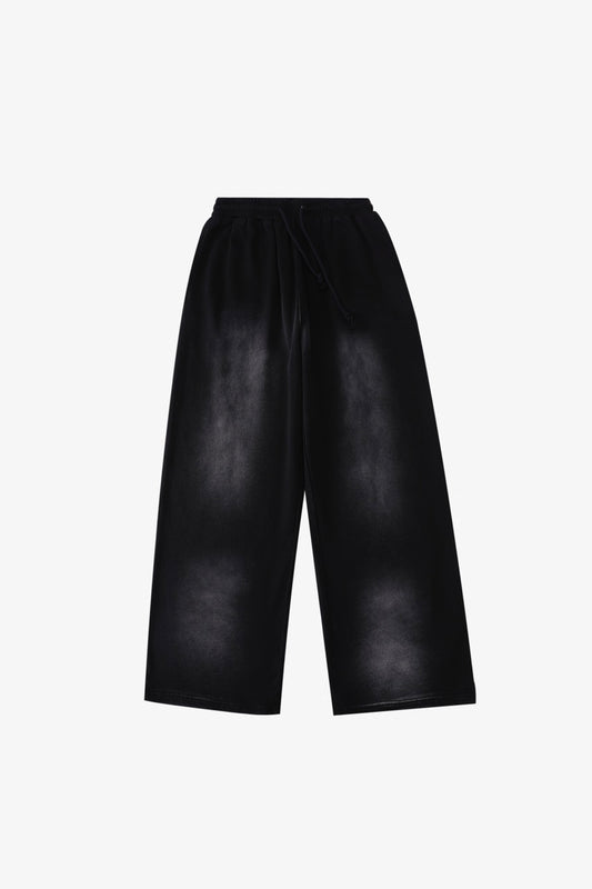 Washed Basic Sweatpants Black