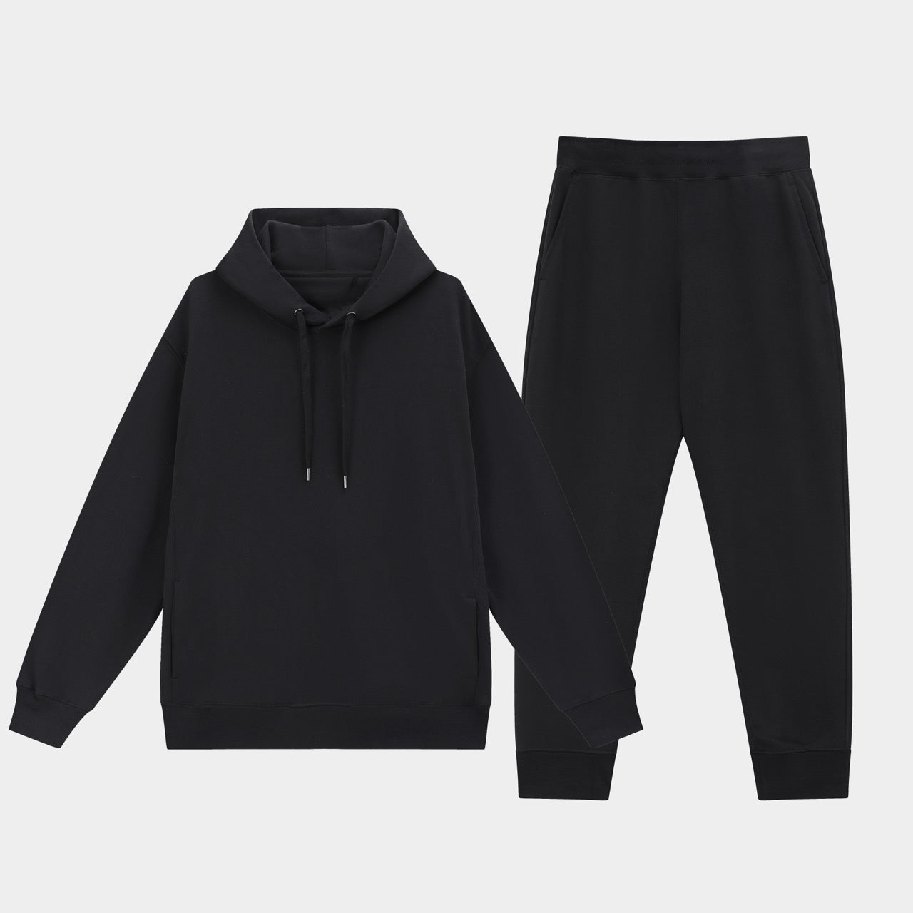 Basic Cotton Hoodie Black
