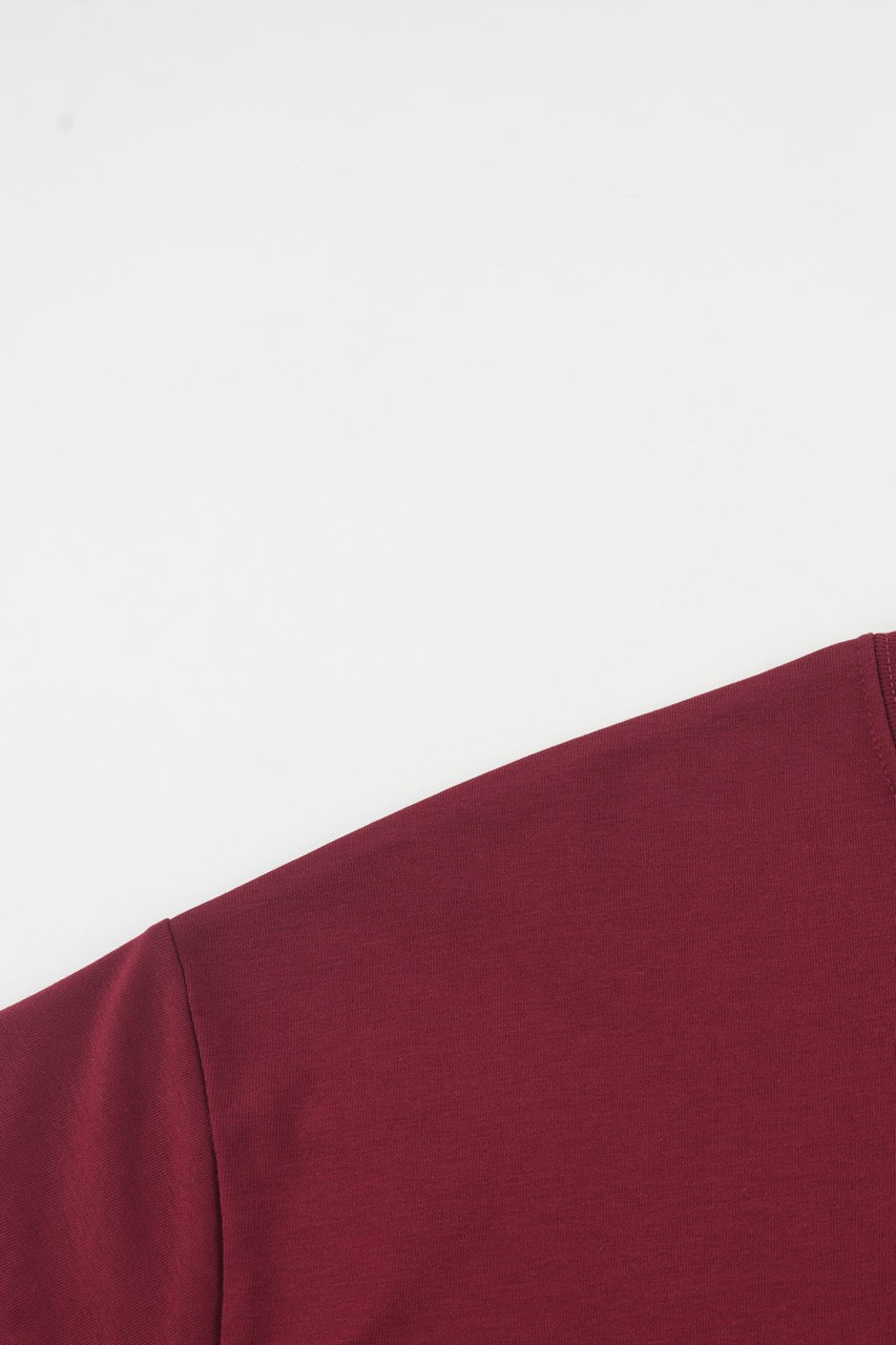 Drop Shoulder T-shirt Wine