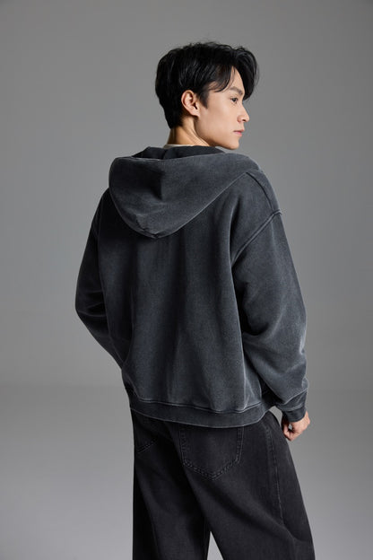 Washed zip hoodie