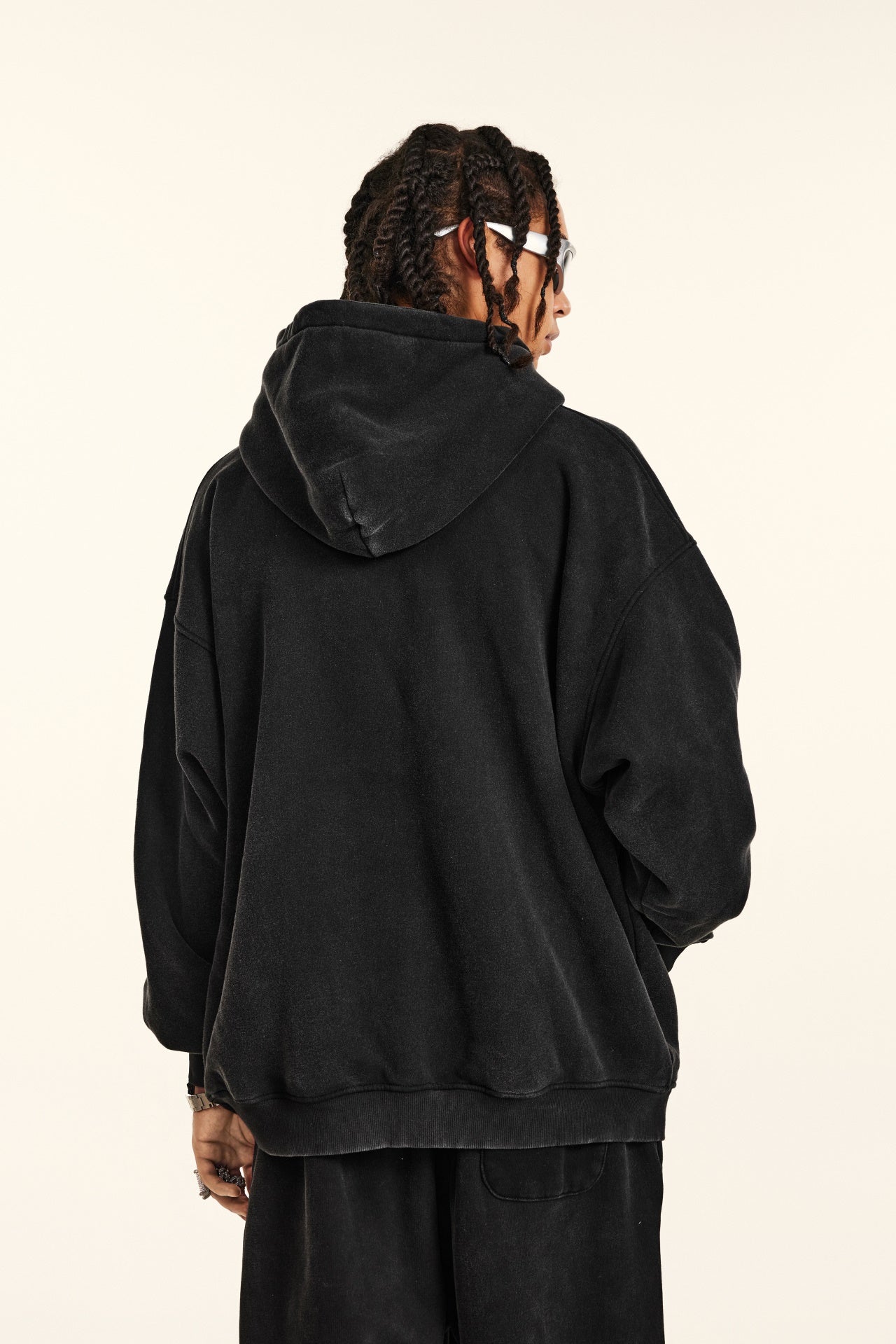 Basic vintage hoodie Black