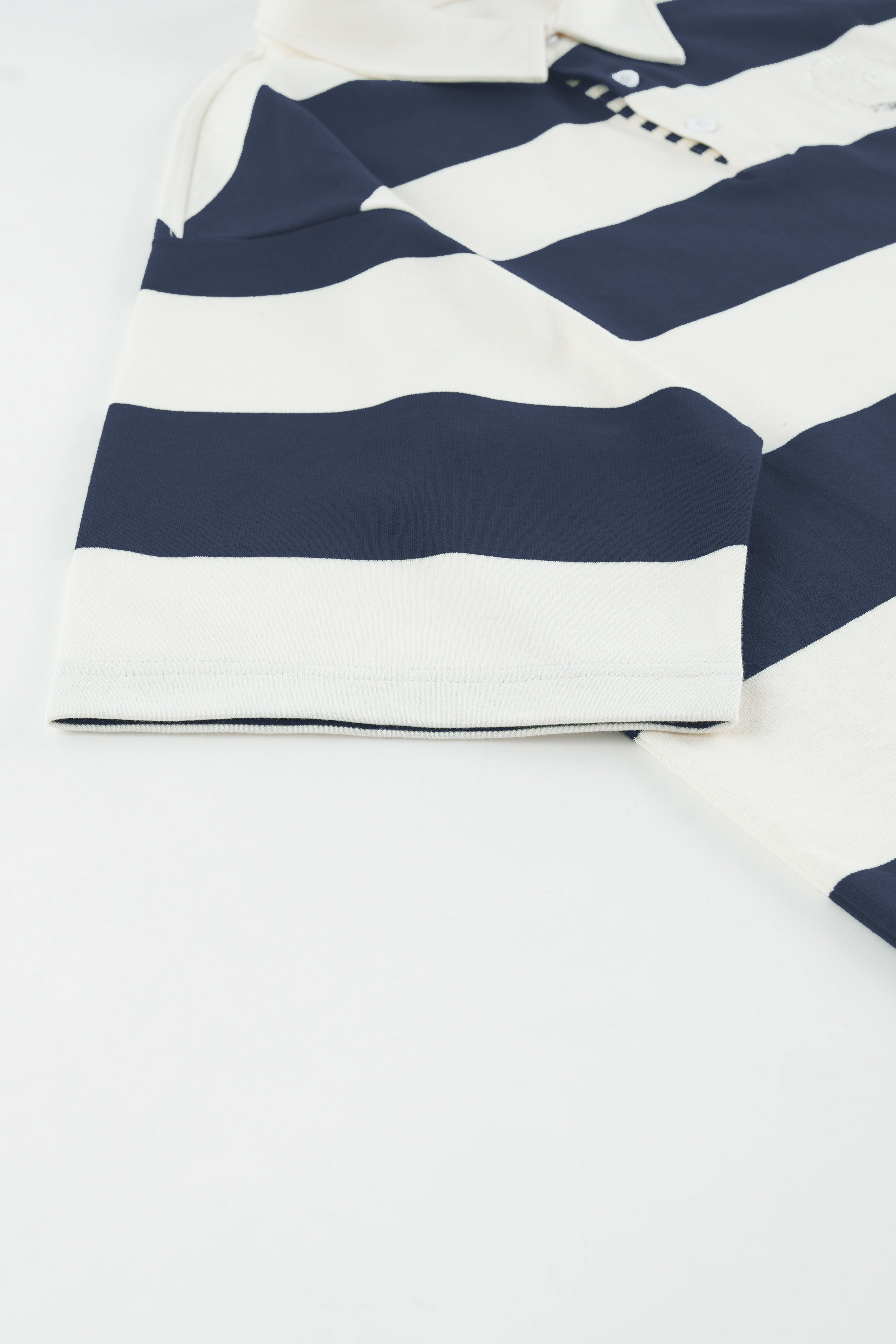 Striped Polo Shirt - Navy