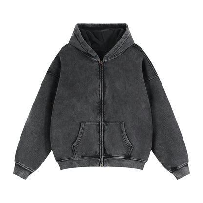 Washed zip hoodie