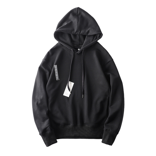 Basic Cotton Hoodie Black