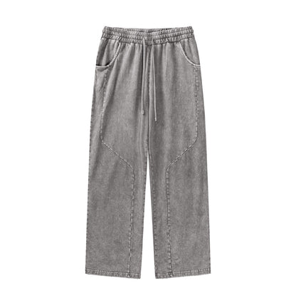 Washed Straight Sweatpants Blue