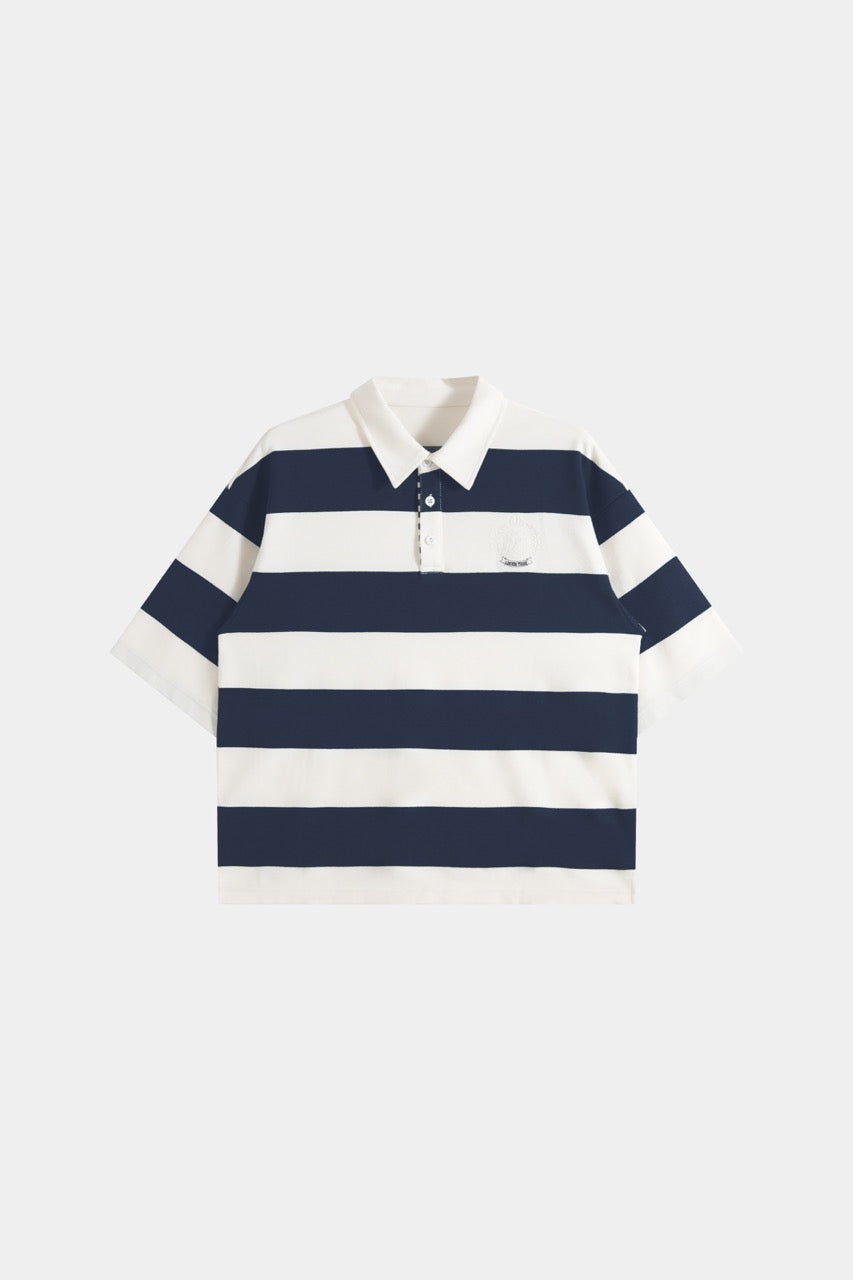 Striped Polo Shirt - Navy