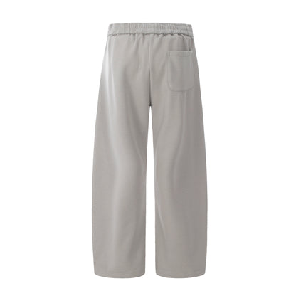 Scimitar-Silhouette Sweatpants Grey Apricot